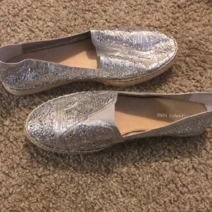 gianni bini silver espadrilles
